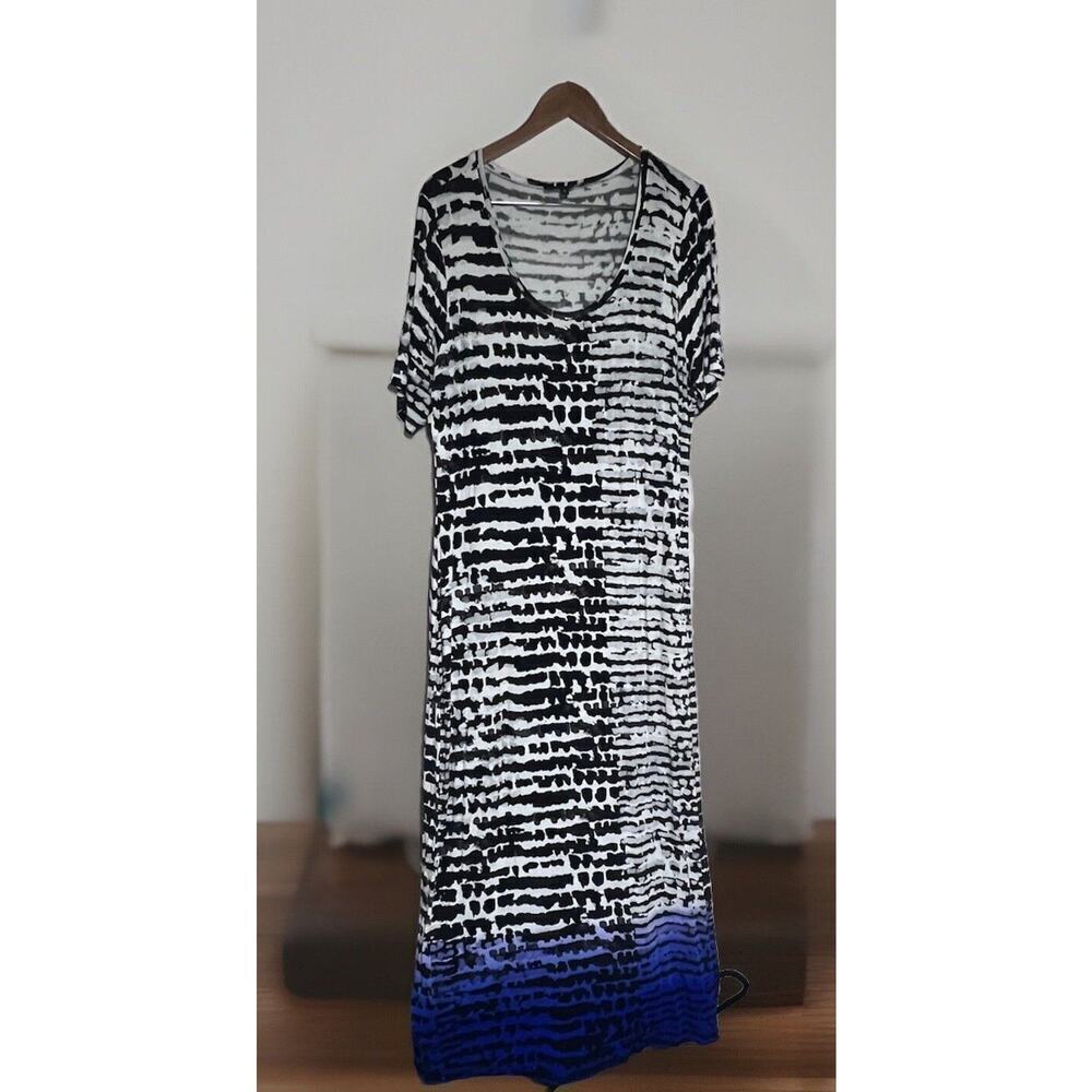 Eloquii Elements Womens Maxi Dress Size 20 Multicolor Cheetah Color block Tall